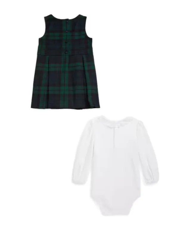Pleated Plaid Dress
