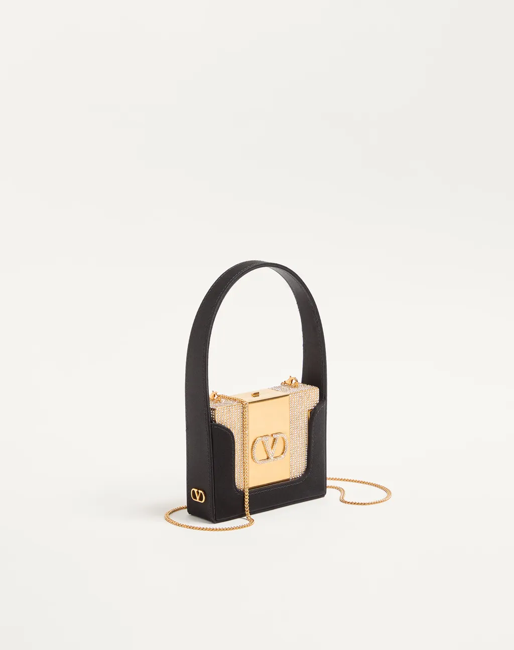 Valentino	Minaumorphe Logo Plaque Embellished Clutch Bag