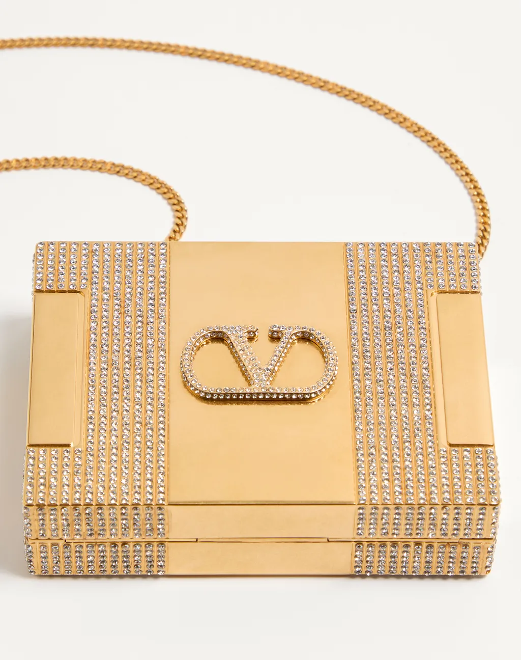 Valentino	Minaumorphe Logo Plaque Embellished Clutch Bag