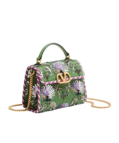 Valentino Garavani Mini Vsling Embroidered Handbag With Jewel Logo