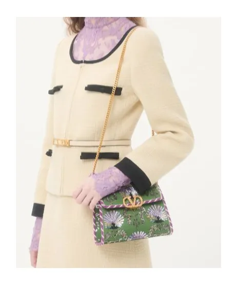 Valentino Garavani Mini Vsling Embroidered Handbag With Jewel Logo