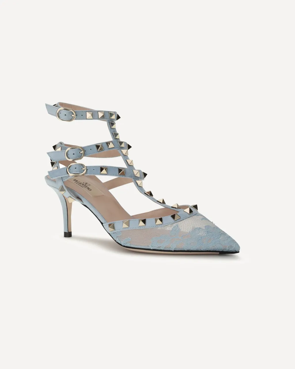 Valentino Garavani Rockstud Pointed Toe Lace Pumps
