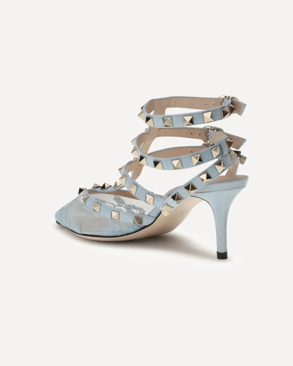 Valentino Garavani Rockstud Pointed Toe Lace Pumps