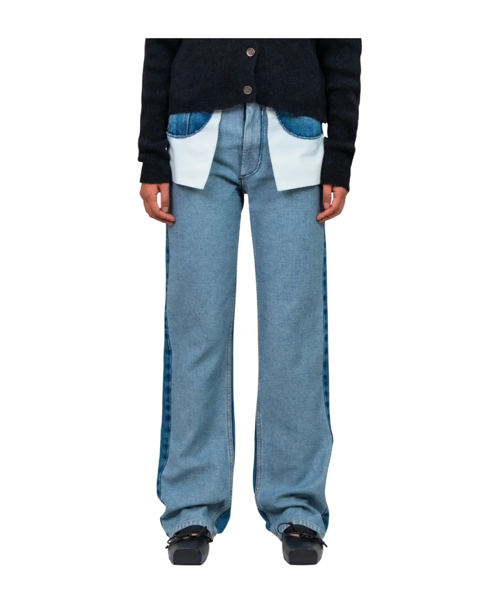 Panel Straight Jeans