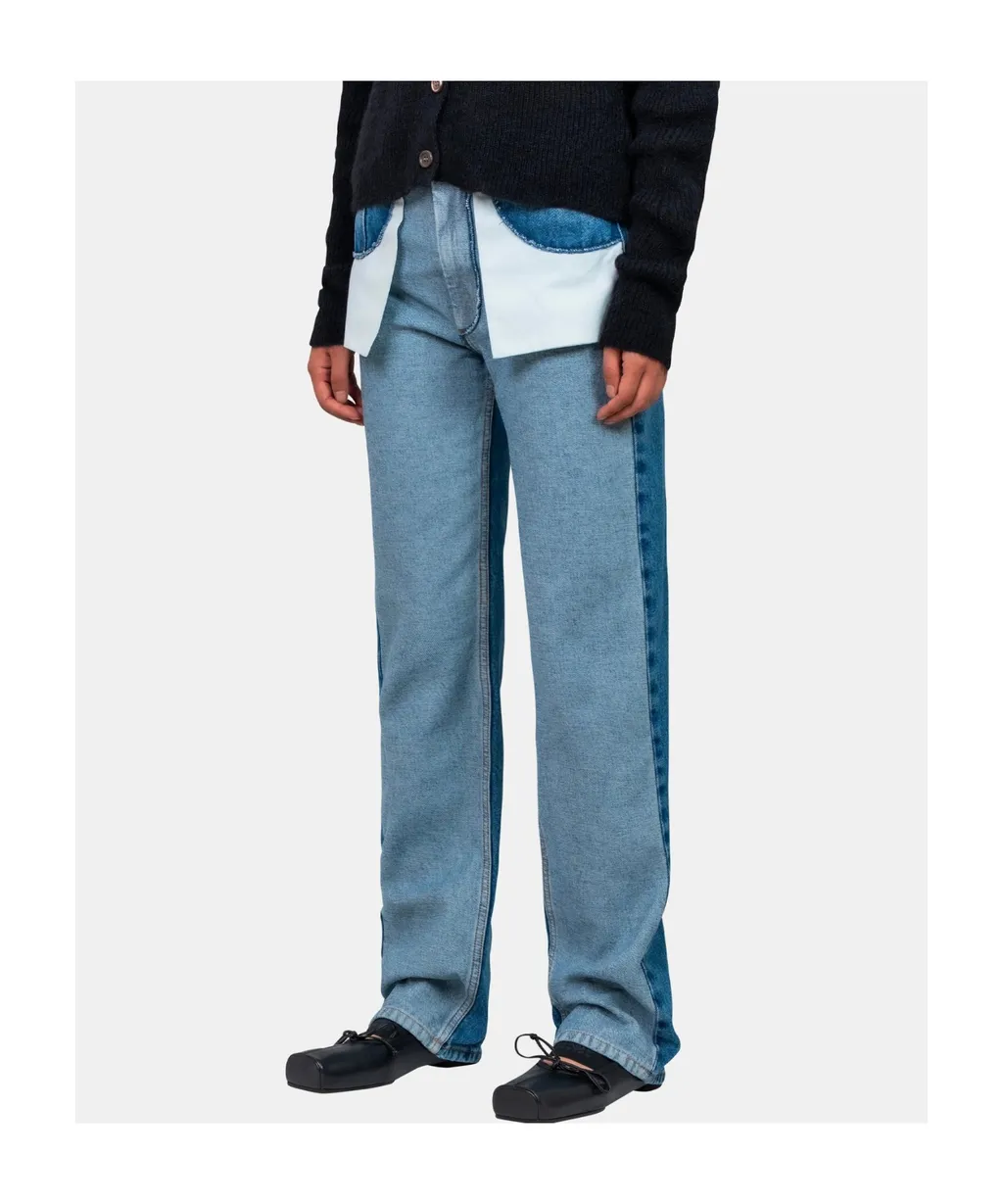 Panel Straight Jeans