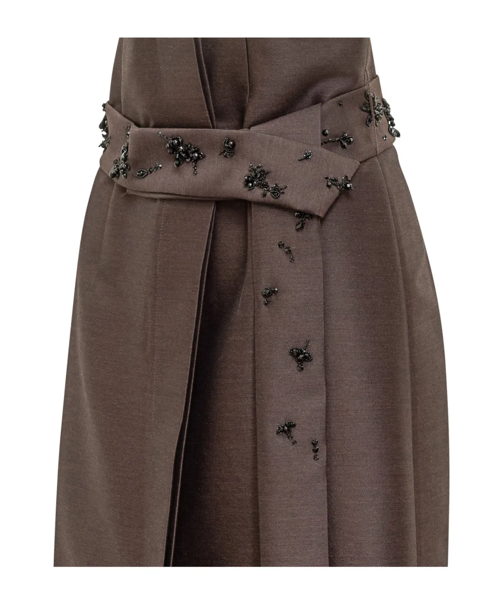 Alberta Ferretti Embroidered Wide Leg Trousers
