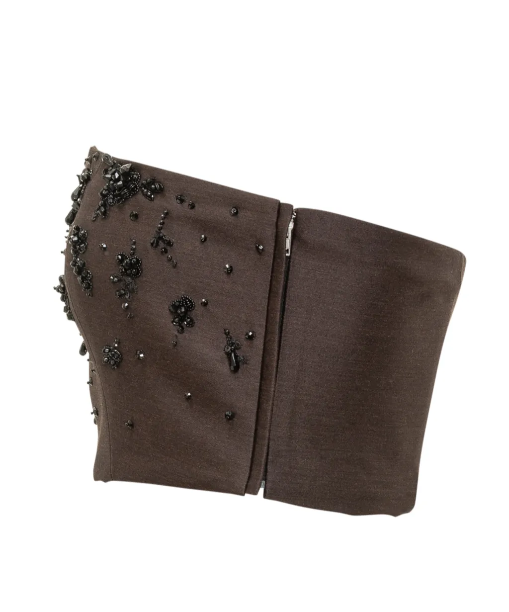 Alberta Ferretti Embroidered Cropped Corset