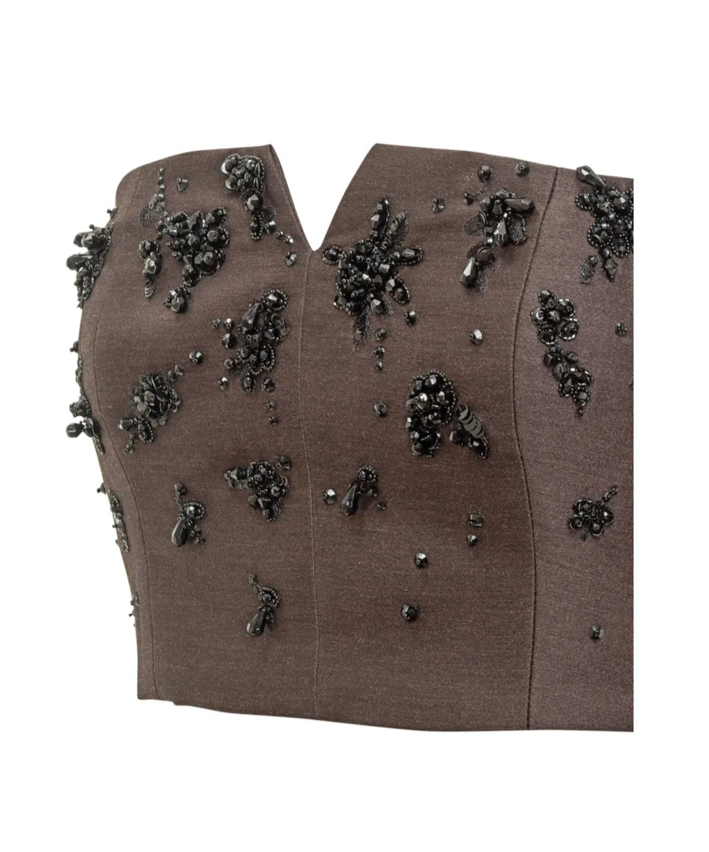Alberta Ferretti Embroidered Cropped Corset