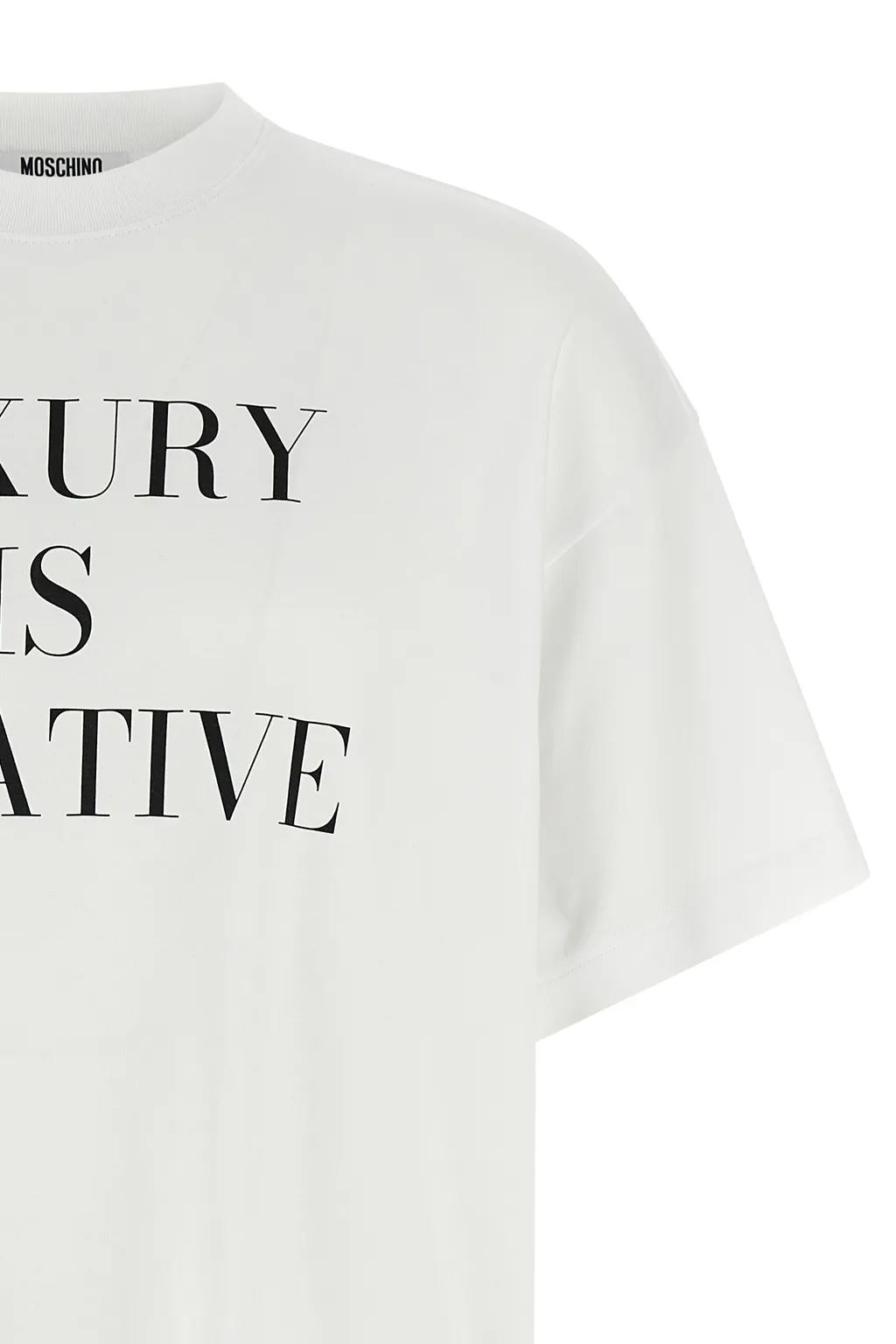 Moschino Slogan Printed Crewneck T-Shirt