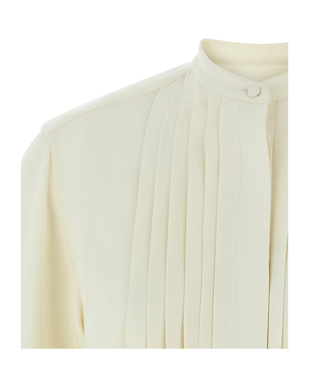 Brioni Long-Sleeved Pleated Plastron Shirt