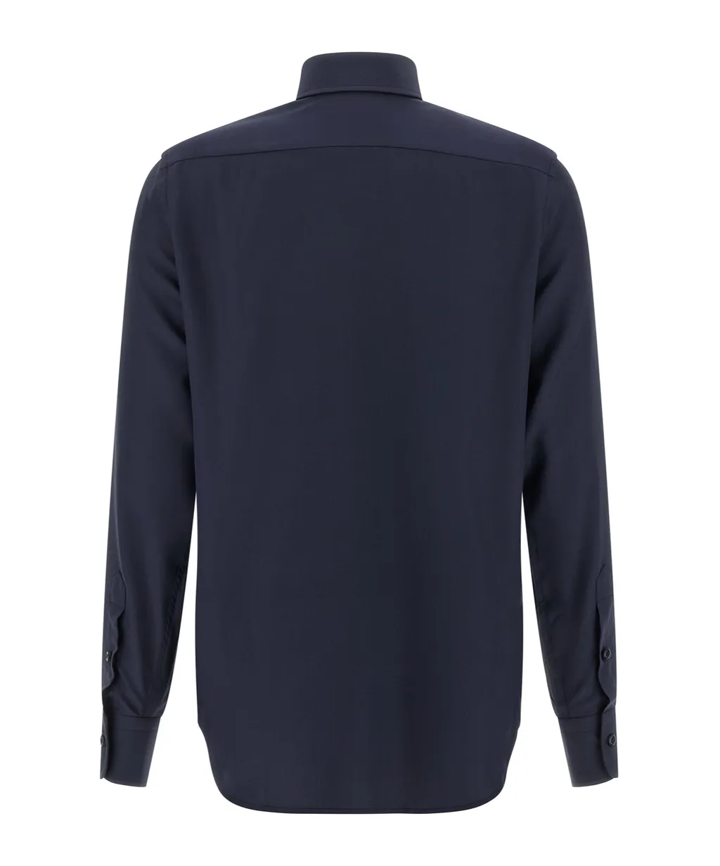 Brioni Long-Sleeved Curved Hem Shirt