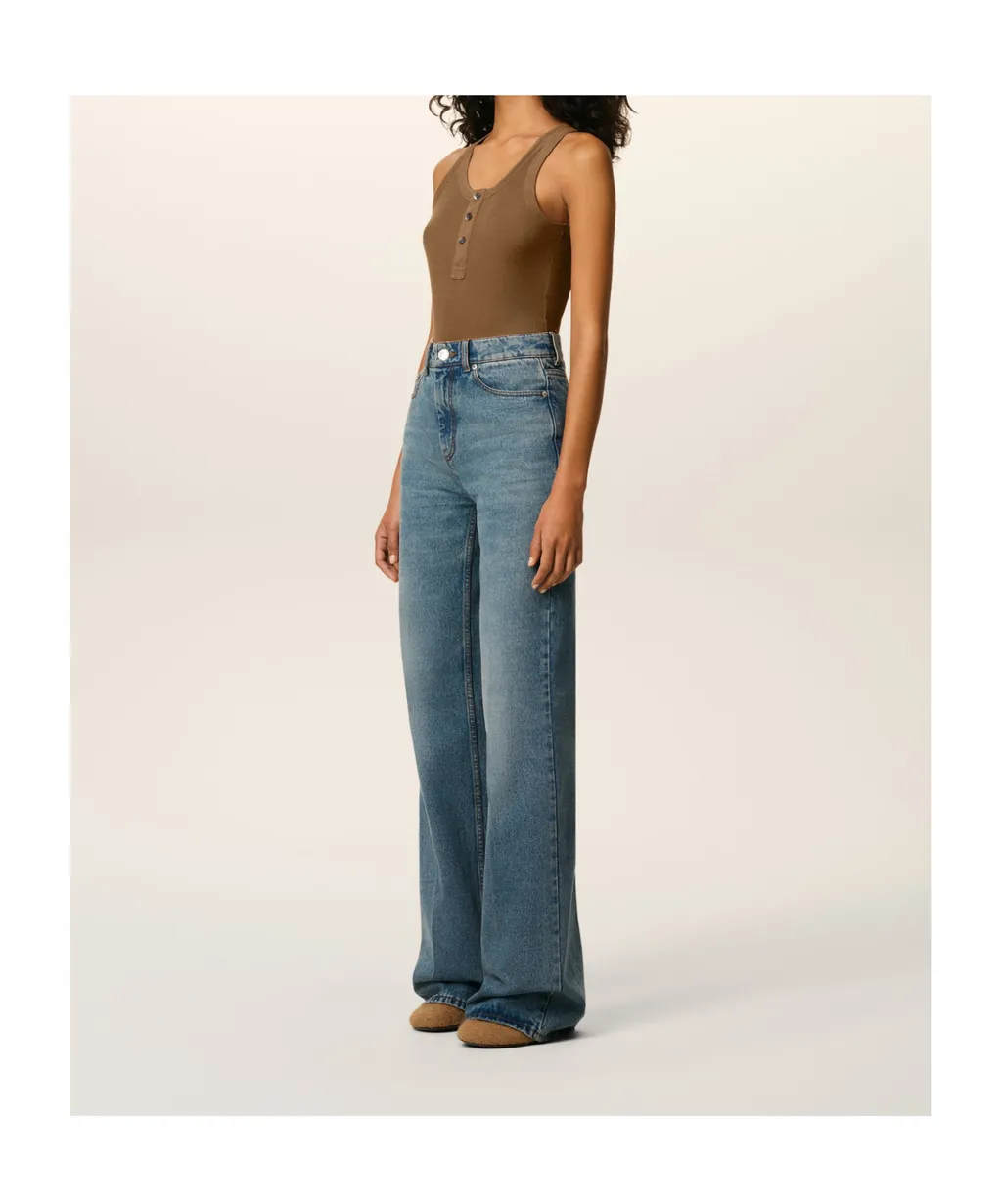 Ami Paris Sleeveless Ribbed Knit Tank Top
