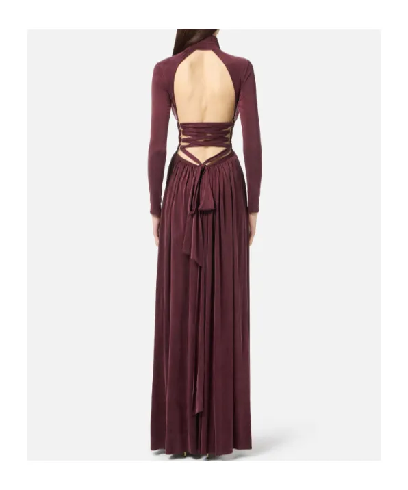 Key-Hole Mock-Neck Maxi Dress