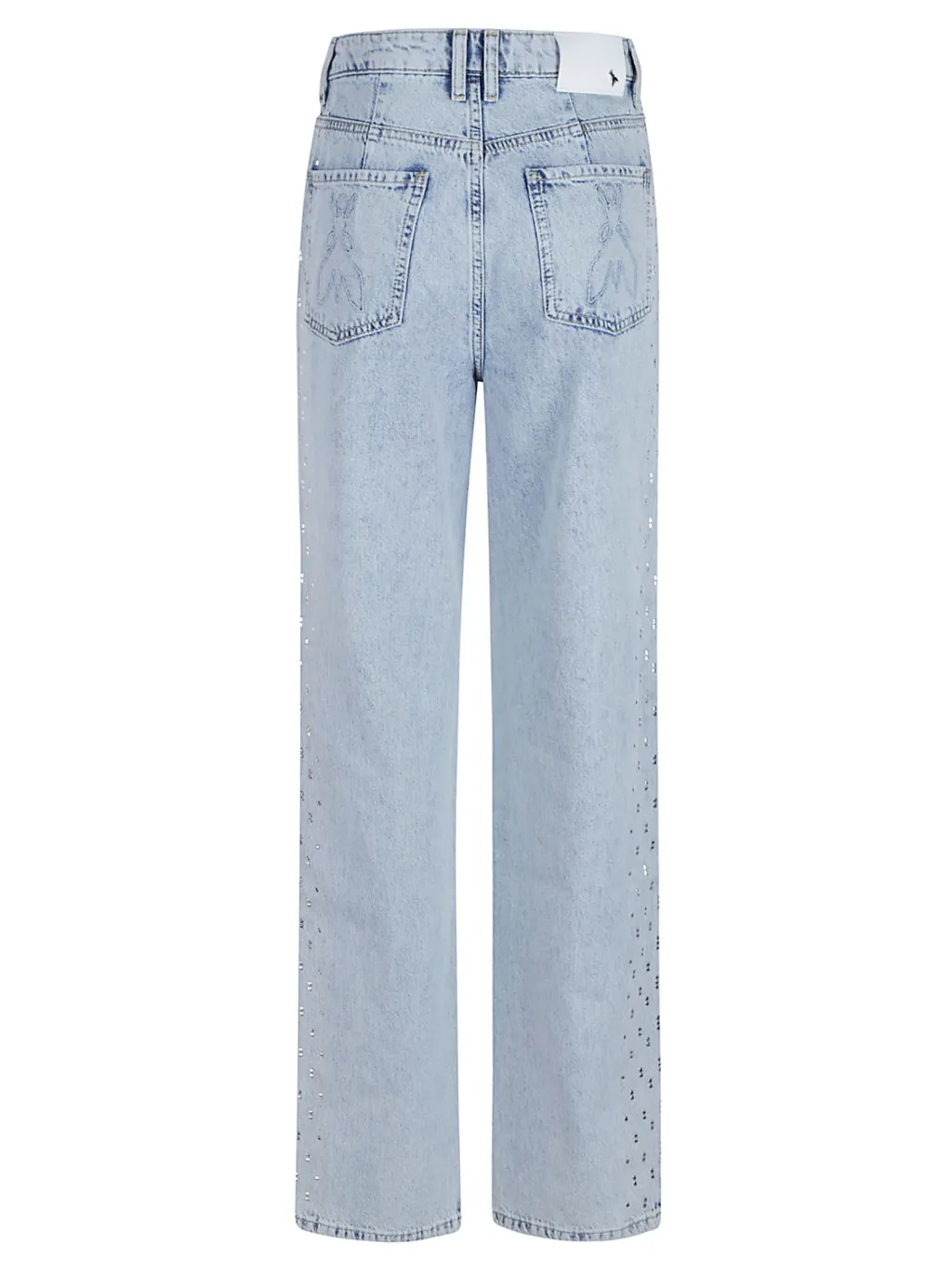 Crystal-Embellished Straight-Leg Jeans