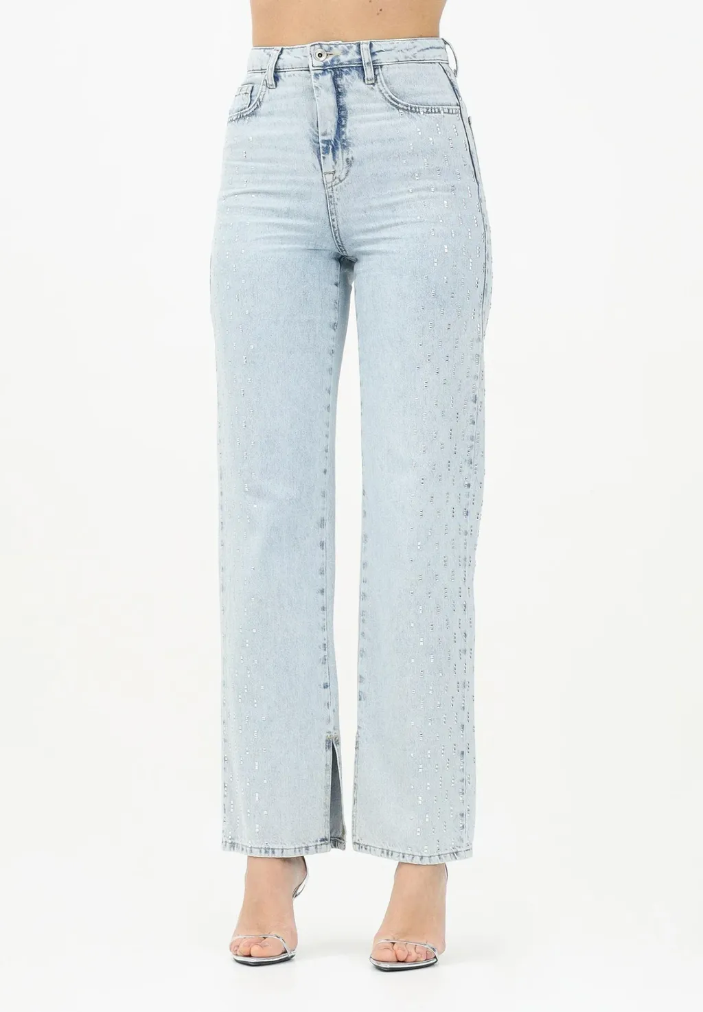 Crystal-Embellished Straight-Leg Jeans