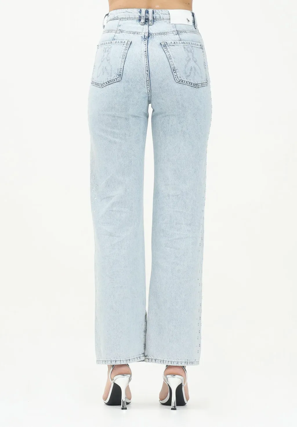 Crystal-Embellished Straight-Leg Jeans