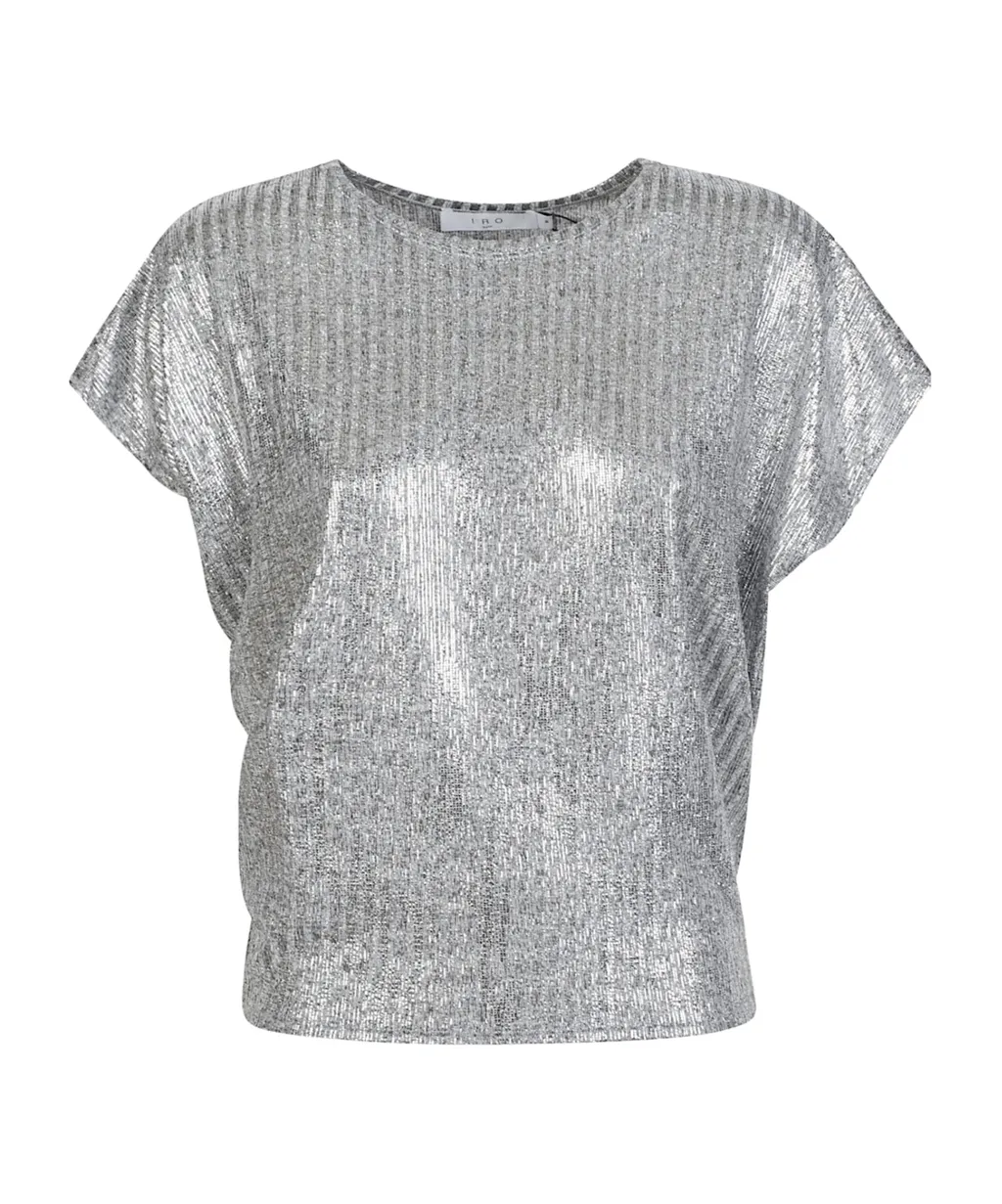 Metallic Ribbed Top