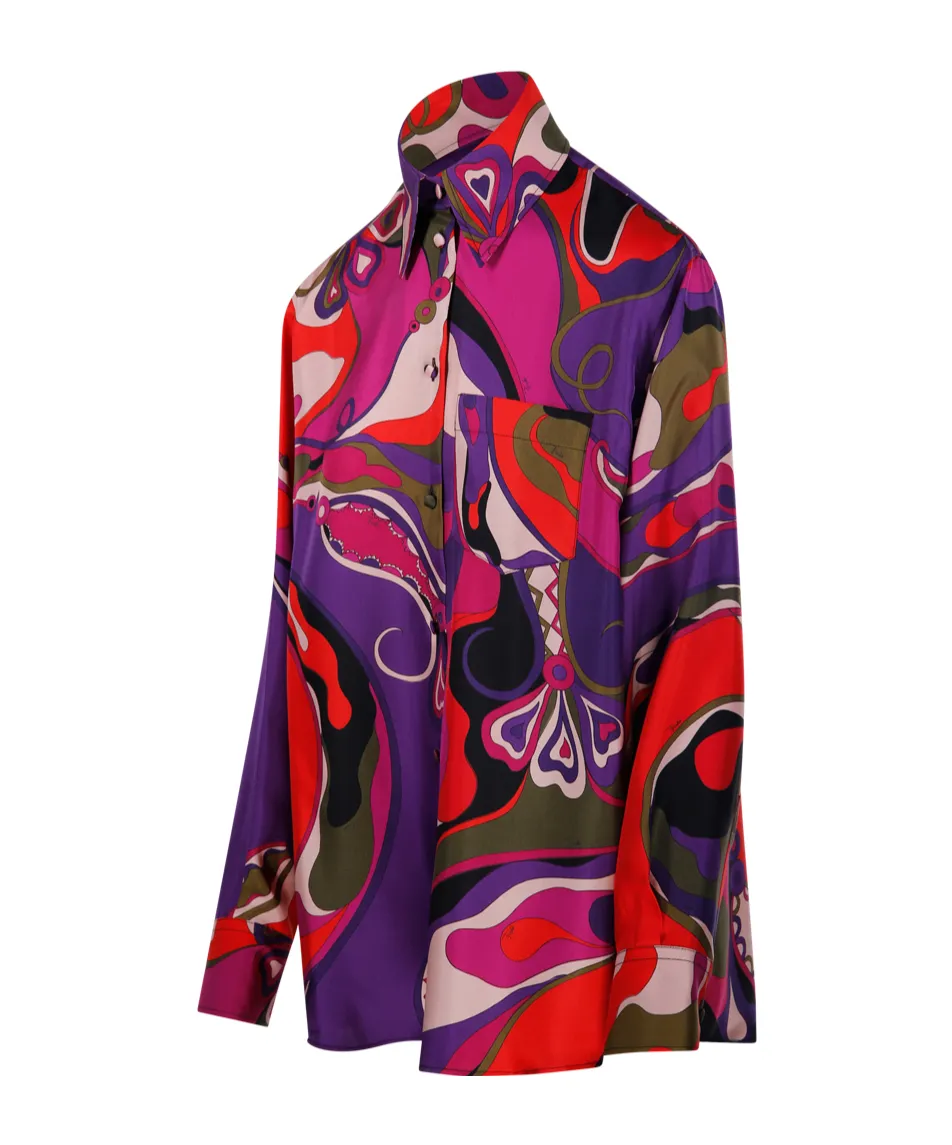 Pucci Abstract Printed Straight-Hem Shirt