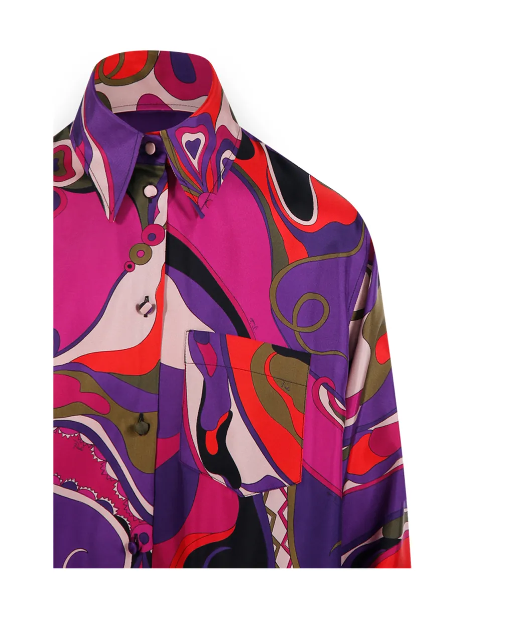 Pucci Abstract Printed Straight-Hem Shirt