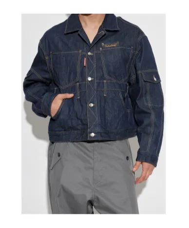 Dsquared2 Logo Embroidered Denim Jacket