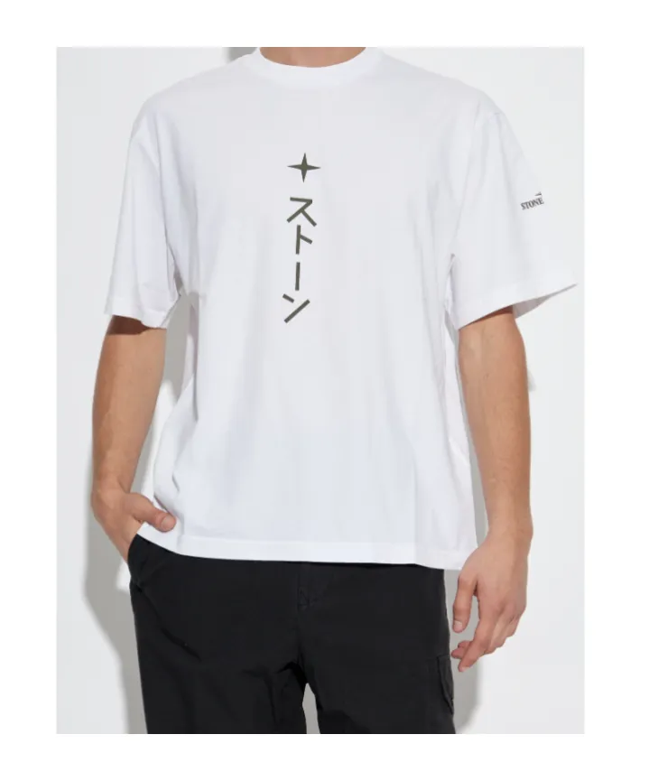 Stone Island Graphic Printed Crewneck T-Shirt
