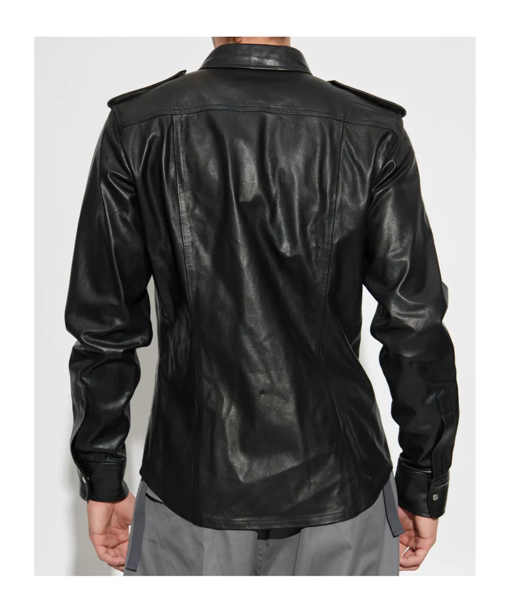 Dsquared2 Chest Pocket Leather Shirt