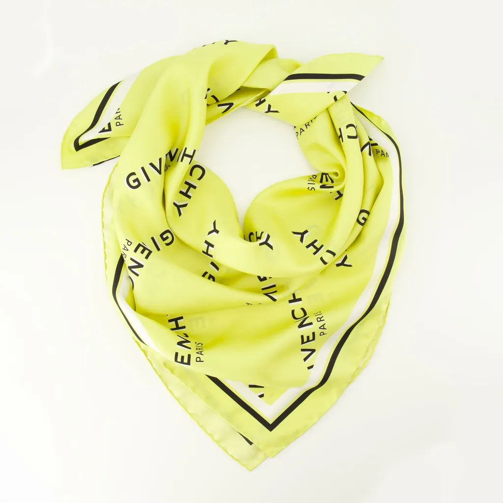 Logo-Print Silk Scarf