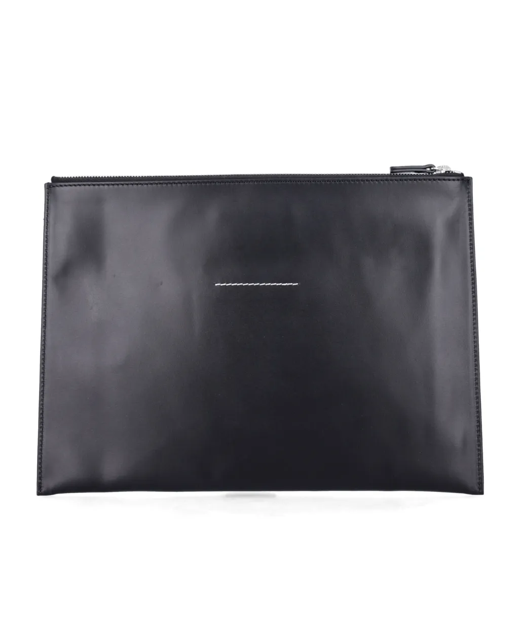 Mm6 Maison Margiela Logo Patch Medium Pouch Bag