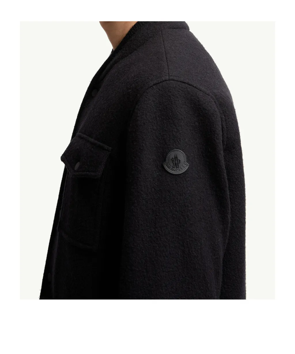 Moncler Logo Patch Button-Up Shirt Jacket
