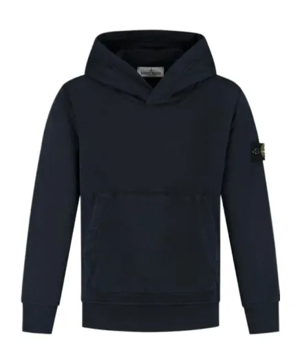 Stone Island Junior Logo Patch Long Sleeved Hoodie