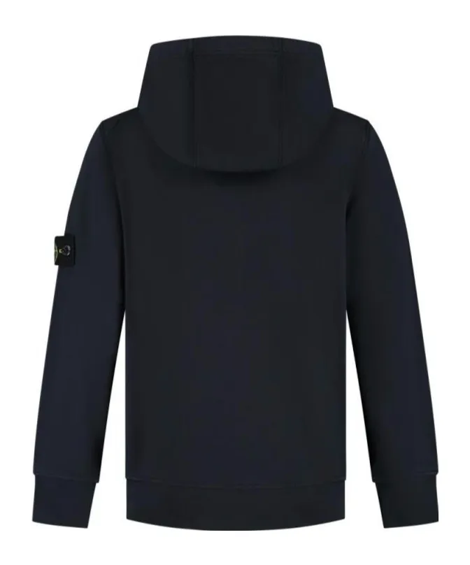 Stone Island Junior Logo Patch Long Sleeved Hoodie