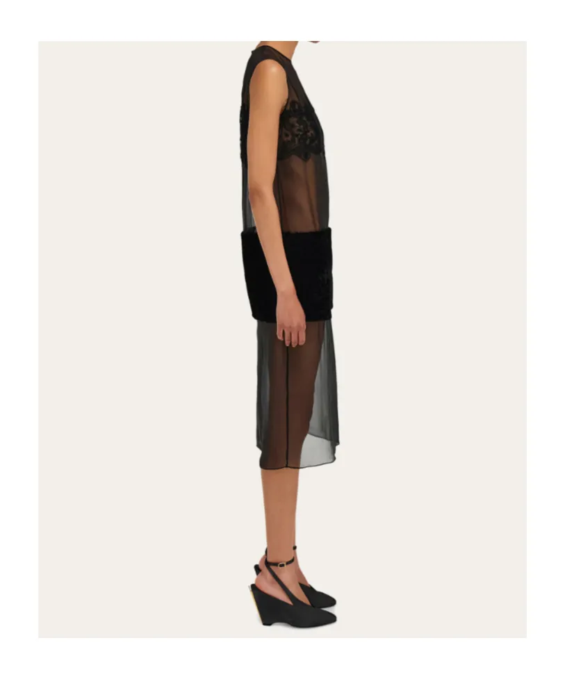 Shift Dress With Inlay Details
