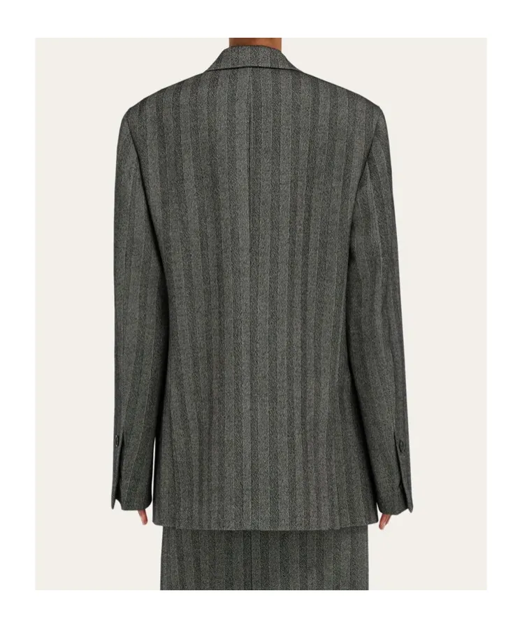 Ferragamo Oversized Double Breasted Chevron Blazer