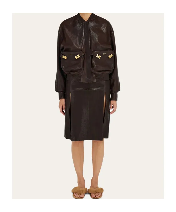 Midi Leather Skirt
