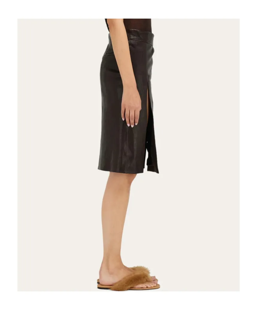 Midi Leather Skirt