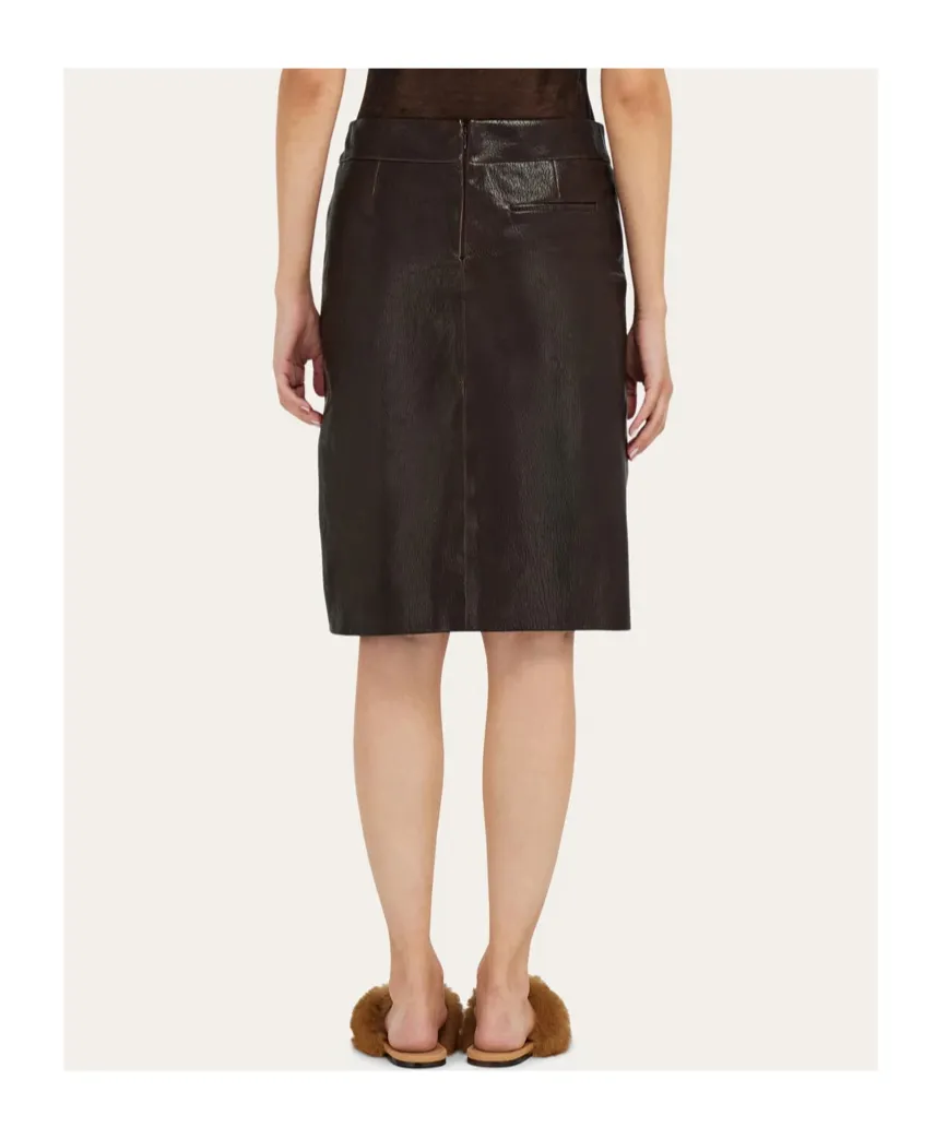 Midi Leather Skirt