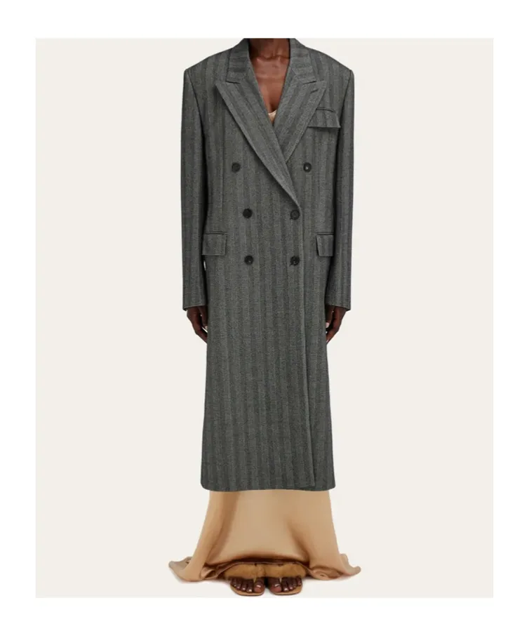 Ferragamo Oversized Double Breasted Chevron Coat