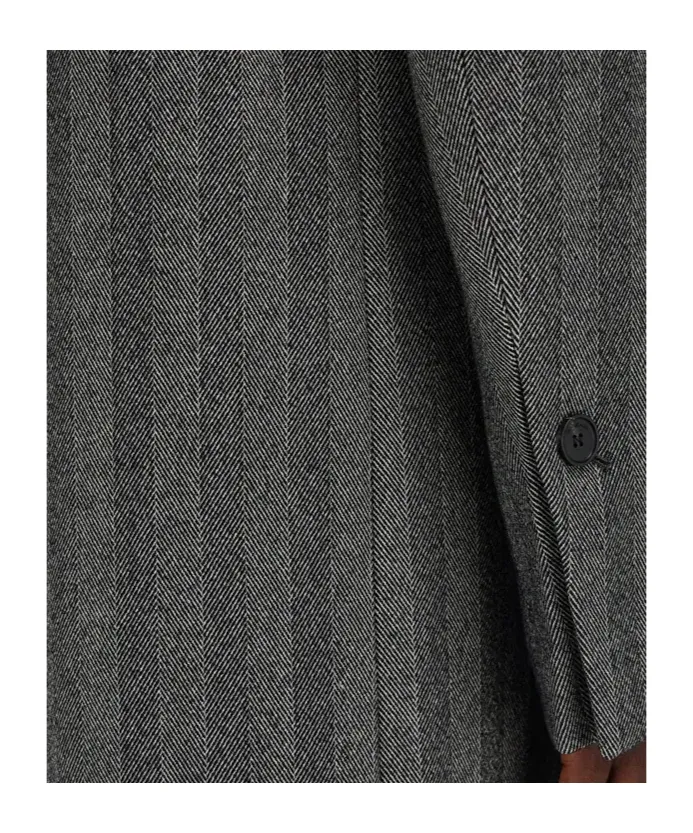 Ferragamo Oversized Double Breasted Chevron Coat