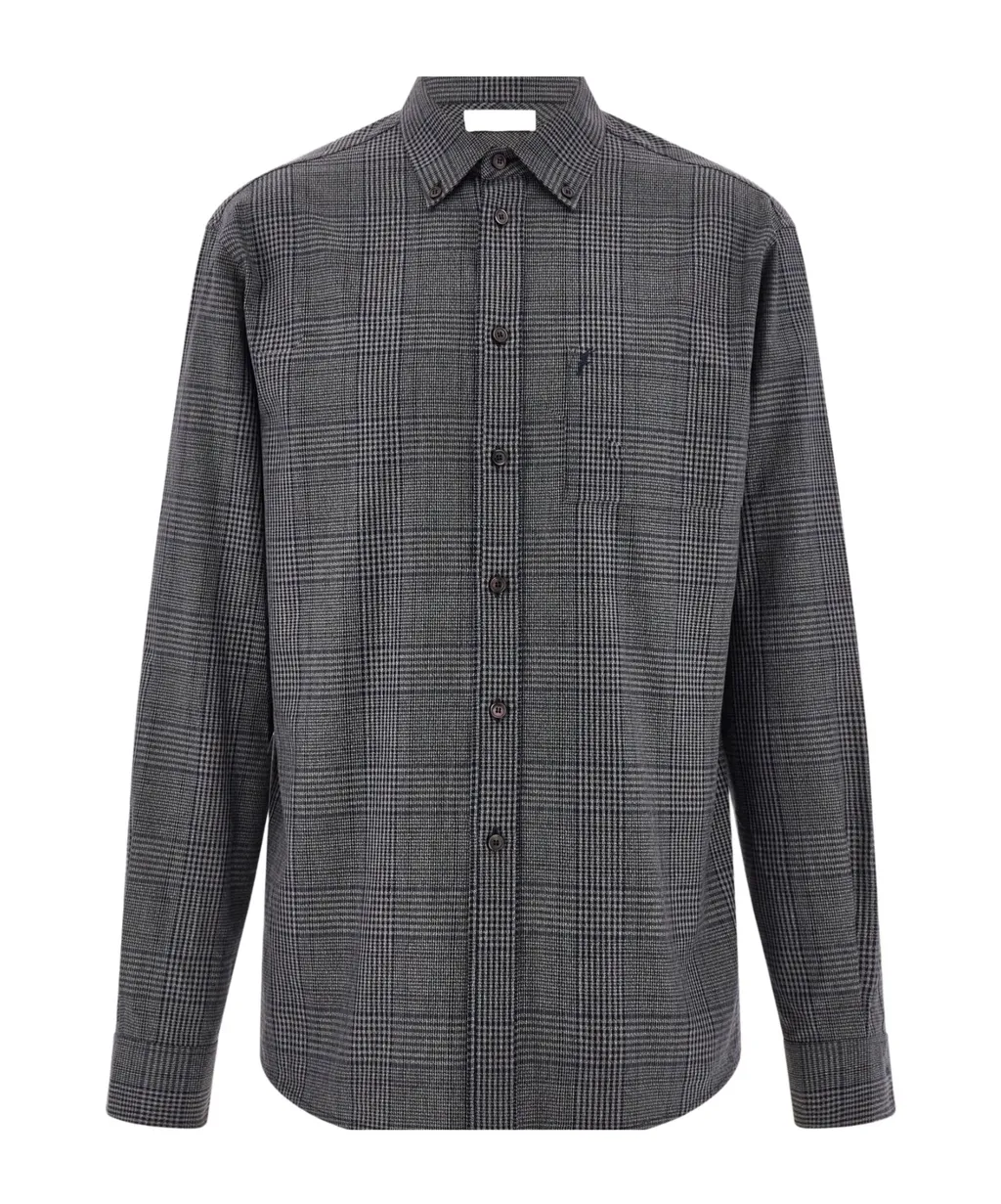 Ferragamo Embroidered Checked Oxford Shirt