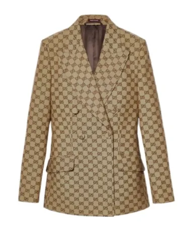 Double-Breasted Gg Canvas Jacket
