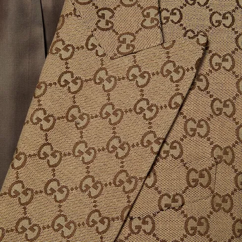 Double-Breasted Gg Canvas Jacket