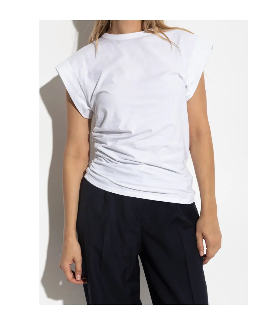 Ruched-Detail Short-Sleeve T-Shirt