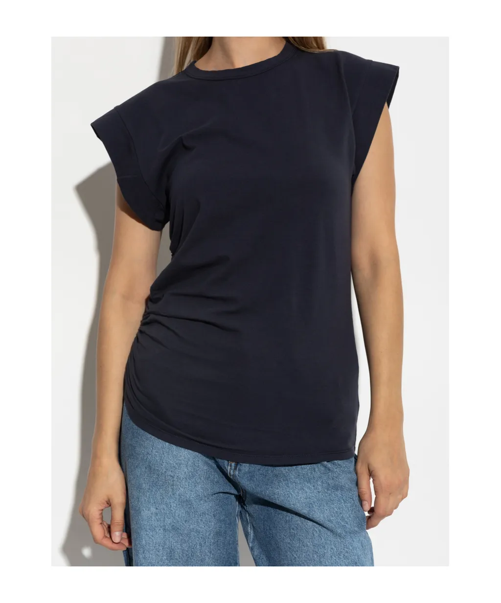 Gathered Cotton T-Shirt