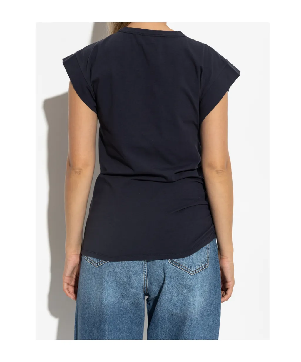Gathered Cotton T-Shirt