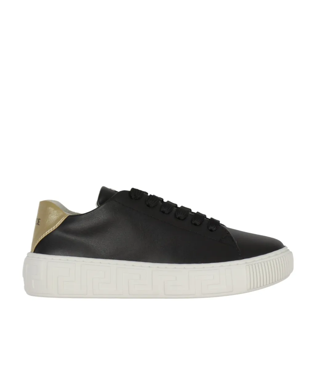 Versace Kids Greca-Detailed Lace-Up Sneakers