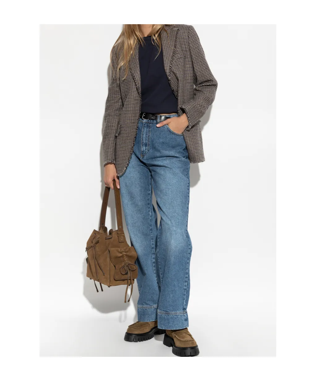 Houndstooth Single-Breasted Blazer