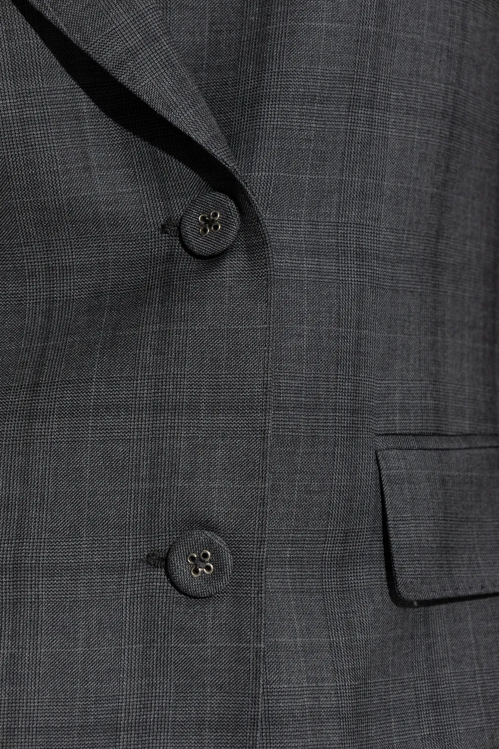 Double-Breasted Checked Blazer
