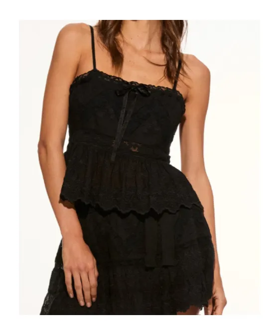 Loveshackfancy Rowina Lace Peplum Top