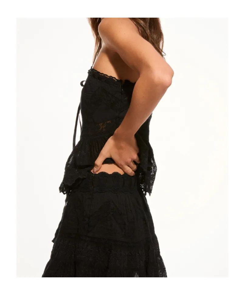 Loveshackfancy Rowina Lace Peplum Top