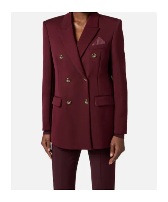 Jewel-Button Double-Breasted Jacket